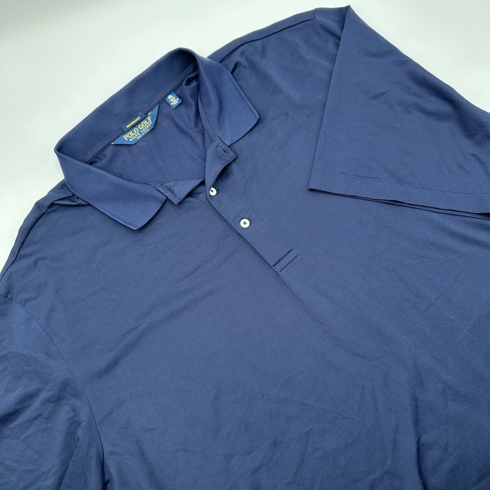 Polo Golf Ralph Lauren Mens XXL Navy Performance Polo Shirt Golf Preppy